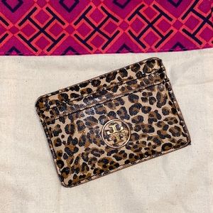 Tory Burch leopard card case